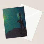 Granville Redmond Catalina Island Coast Under a Moonlit Sky Oil Painting Vintage American Art Stationery Card Gallery Image 2