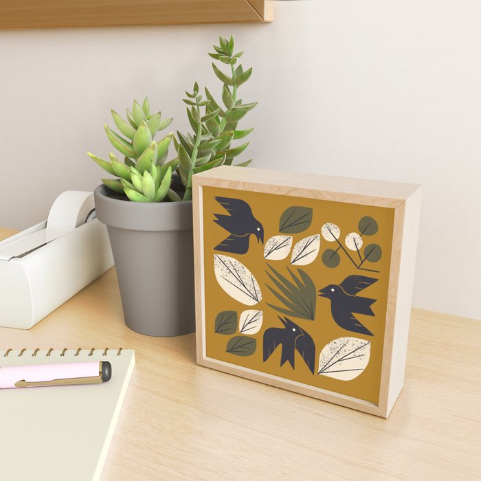 Birds and Leaves Grid Mini Art Print Gallery Image 2