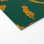 Animal Print - Tigers on Dark Olive Green Retro Texture Welcome Mat Gallery Image 2