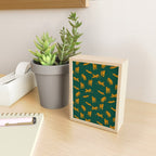 Animal Print - Tigers on Dark Olive Green Retro Texture Mini Art Print Gallery Image 2