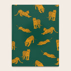 Animal Print - Tigers on Dark Olive Green Retro Texture Notebook Gallery Image 4
