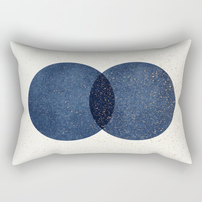 Circle Abstract - Dark Blue Navy Texture Rectangular Pillow Gallery Image 2