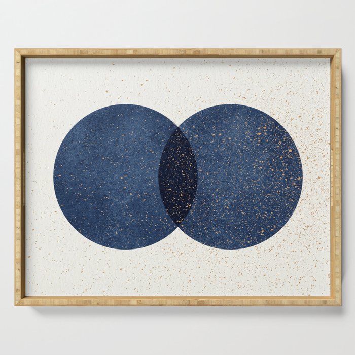 Circle Abstract - Dark Blue Navy Texture Serving Tray Gallery Image 1