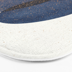 Circle Abstract - Dark Blue Navy Texture Bath Mat Gallery Image 3
