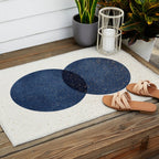 Circle Abstract - Dark Blue Navy Texture Outdoor Rug Gallery Image 2