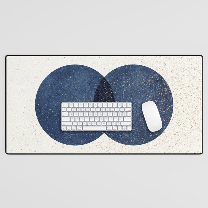 Circle Abstract - Dark Blue Navy Texture Desk Mat Gallery Image 1