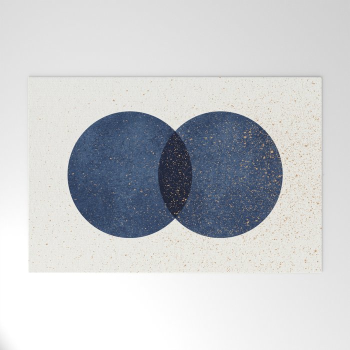 Circle Abstract - Dark Blue Navy Texture Welcome Mat Gallery Image 1