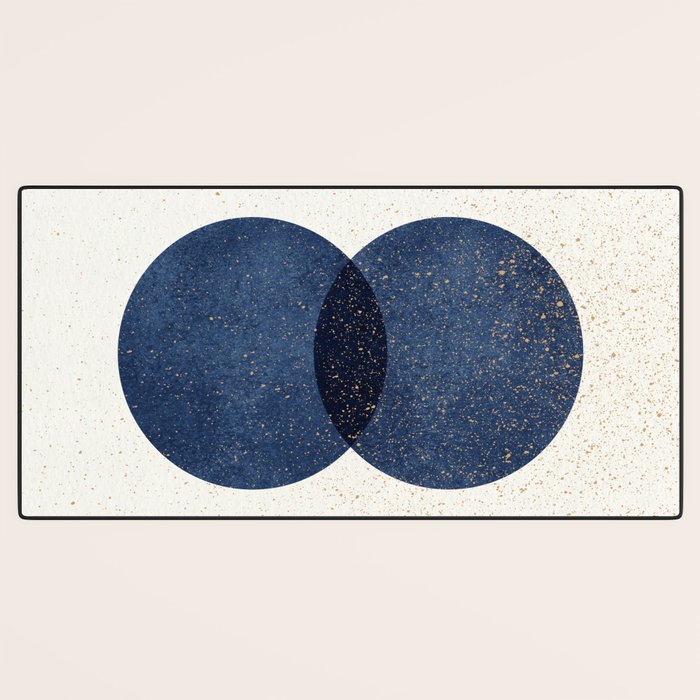 Circle Abstract - Dark Blue Navy Texture Desk Mat Gallery Image 3