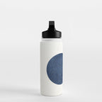 Circle Abstract - Dark Blue Navy Texture Water Bottle Gallery Image 3