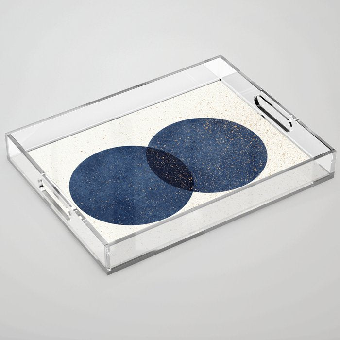 Circle Abstract - Dark Blue Navy Texture Acrylic Tray Gallery Image 1