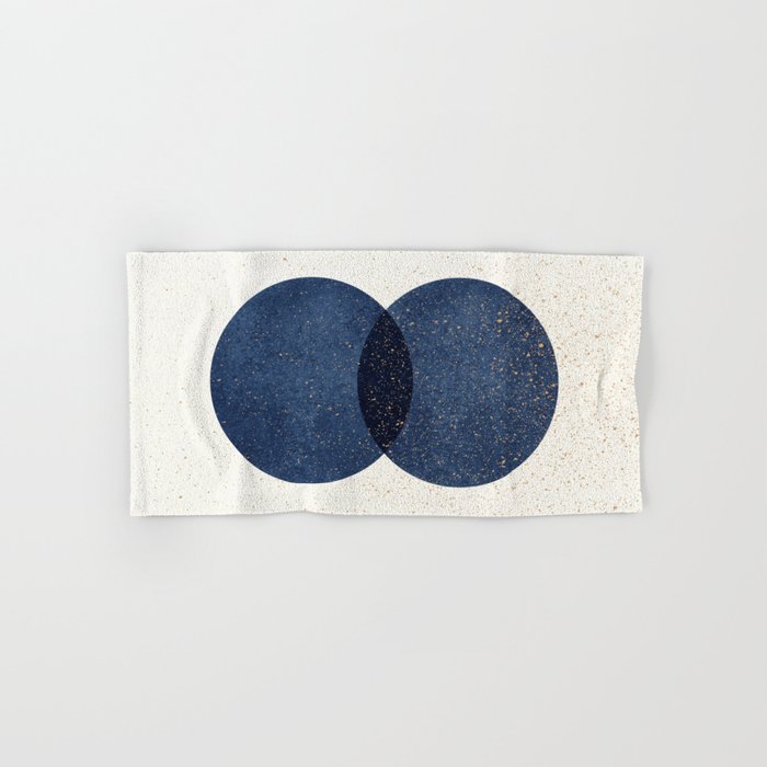 Circle Abstract - Dark Blue Navy Texture Bath Towel Gallery Image 1