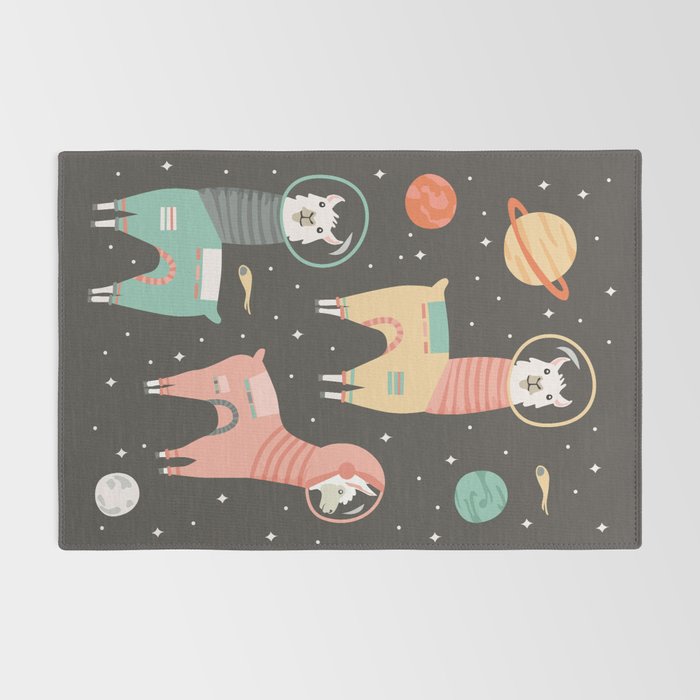 Astronaut Llamas in Space Rug Gallery Image 2