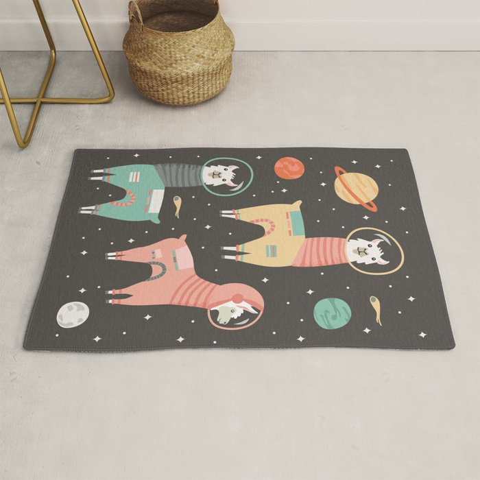 Astronaut Llamas in Space Rug Gallery Image 1
