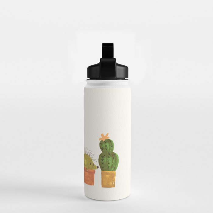 Hedgehog and Cactus (incognito) Water Bottle Gallery Image 2