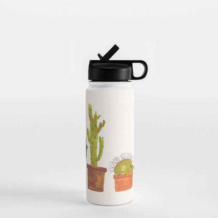 Hedgehog and Cactus (incognito) Water Bottle Gallery Image 1