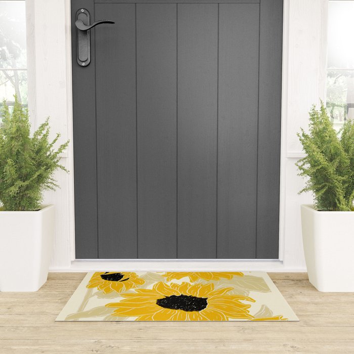 Minimalist Sunflowers Welcome Mat Gallery Image 3