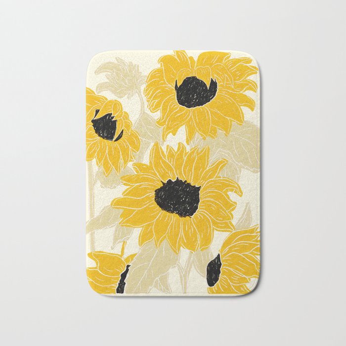 Minimalist Sunflowers Bath Mat Gallery Image 1