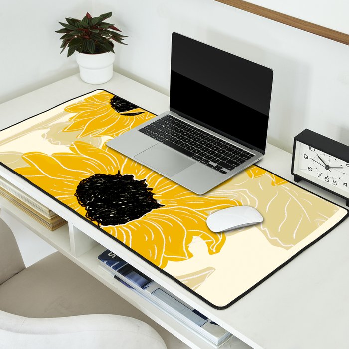 Minimalist Sunflowers Desk Mat Gallery Image 2