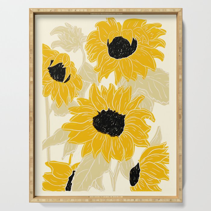 Minimalist Sunflowers Serving Tray Gallery Image 1