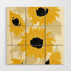 Minimalist Sunflowers Wood Wall Art Gallery Image 1