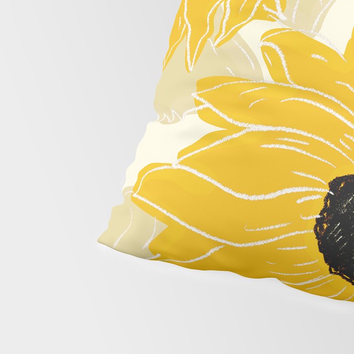 Minimalist Sunflowers Pillow Sham Gallery Image 4