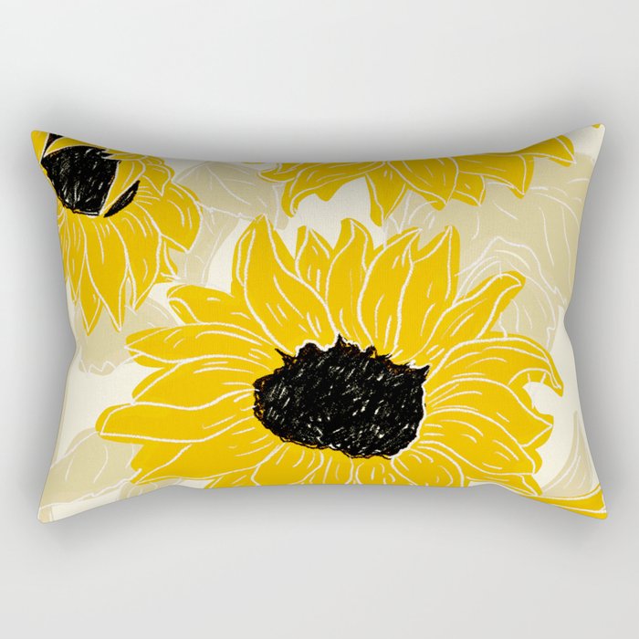 Minimalist Sunflowers Rectangular Pillow Gallery Image 2
