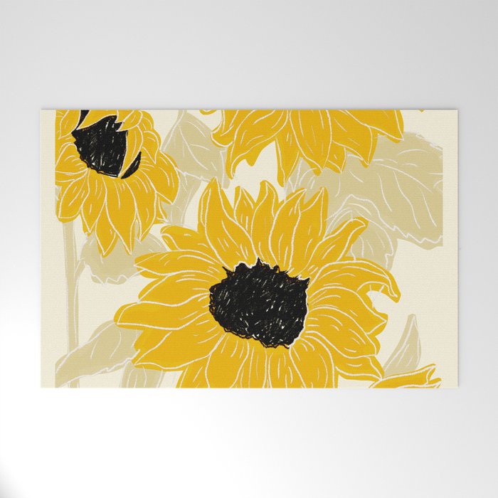 Minimalist Sunflowers Welcome Mat Gallery Image 1