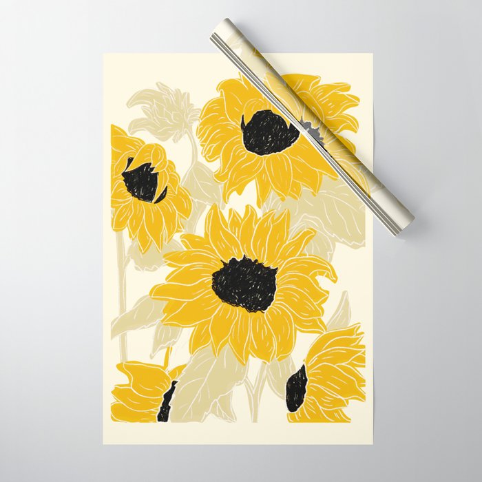 Minimalist Sunflowers Wrapping Paper Gallery Image 1
