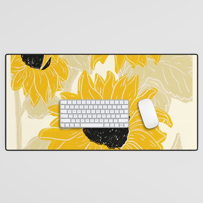 Minimalist Sunflowers Desk Mat Gallery Image 1