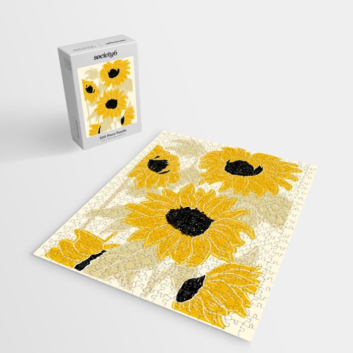 Minimalist Sunflowers Jigsaw Puzzle Gallery Image 2
