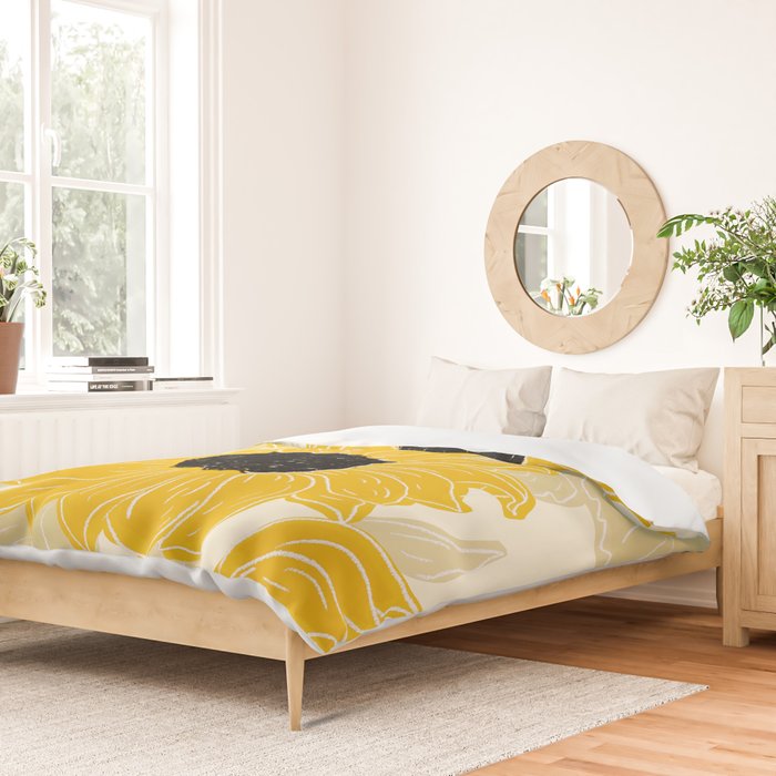 Minimalist Sunflowers Duvet Cover Gallery Image 2