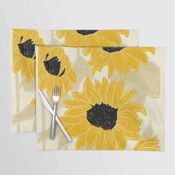 Minimalist Sunflowers Placemat Gallery Image 1