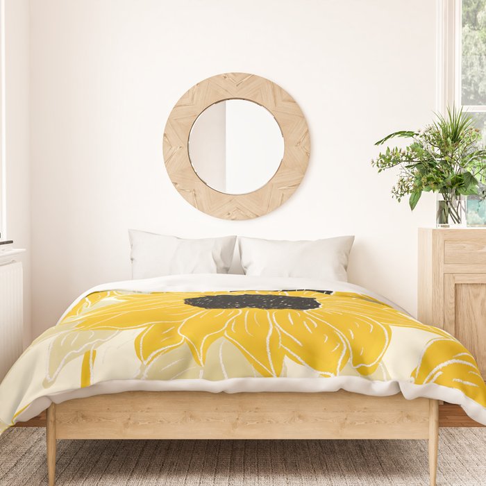 Minimalist Sunflowers Duvet Cover Gallery Image 3