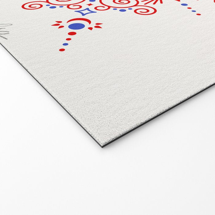 Sacred Lotus Mandala - Red & Blue Palette Welcome Mat Gallery Image 2