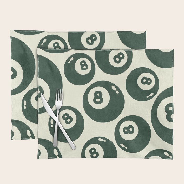 The 8 Ball Clubhouse Old Money Green Placemat Gallery Image 1