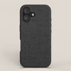 boho hexagon stripes - charcoal iPhone Case Gallery Image 1