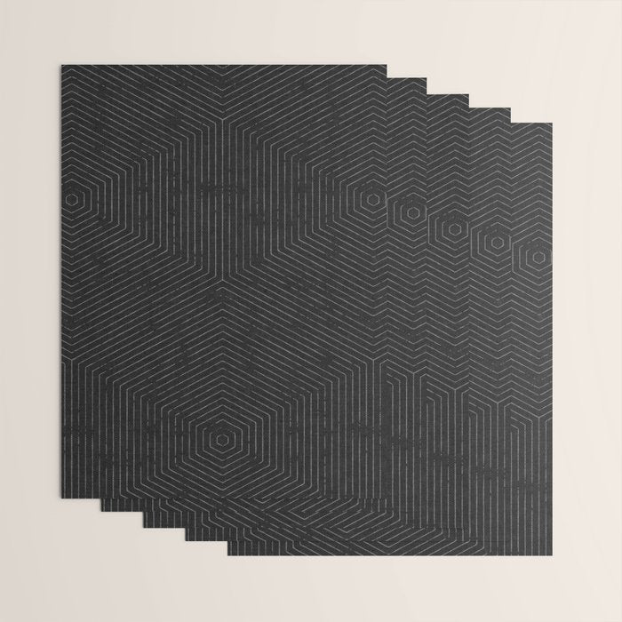 boho hexagon stripes - charcoal Wrapping Paper Gallery Image 3