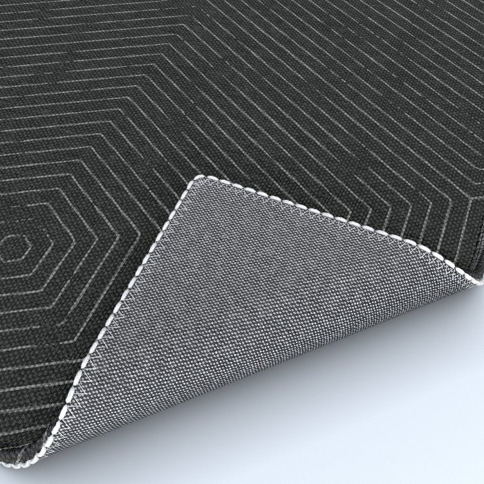 boho hexagon stripes - charcoal Rug Gallery Image 4