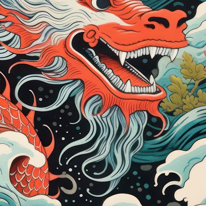 Red Chinese Water Dragon Coffee Mug Gallery Image 2