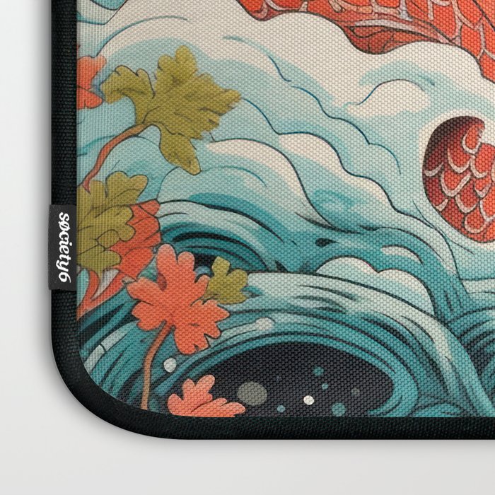 Red Chinese Water Dragon Laptop Sleeve Gallery Image 3