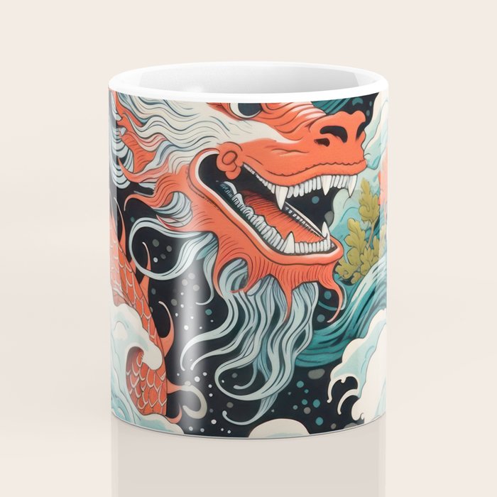 Red Chinese Water Dragon Coffee Mug Gallery Image 4