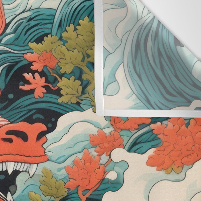 Red Chinese Water Dragon Wall Tapestry Gallery Image 3