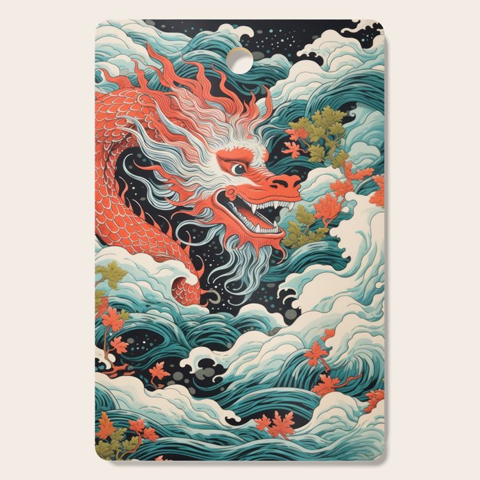 Red Chinese Water Dragon Cutting Board Gallery Image 1