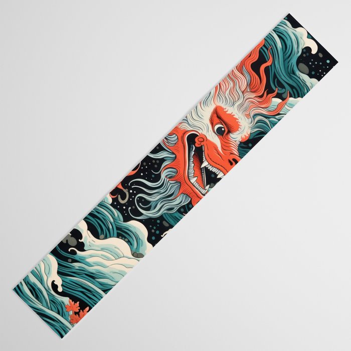 Red Chinese Water Dragon Table Runner Gallery Image 3