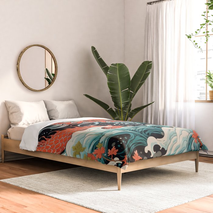 Red Chinese Water Dragon Comforter Gallery Image 2