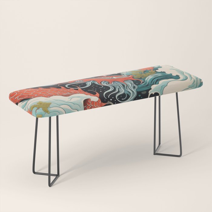 Red Chinese Water Dragon Bench Gallery Image 1