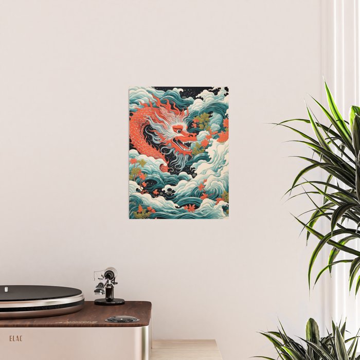 Red Chinese Water Dragon Poster Gallery Image 2