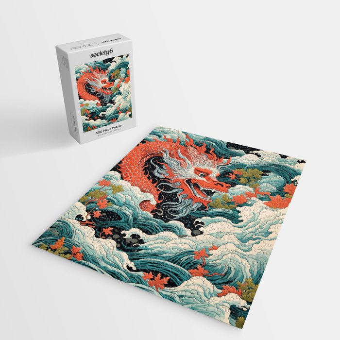 Red Chinese Water Dragon Jigsaw Puzzle Gallery Image 2