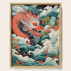 Red Chinese Water Dragon Serving Tray Gallery Image 1