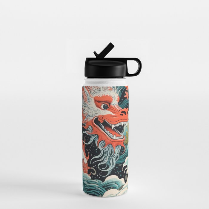 Red Chinese Water Dragon Water Bottle Gallery Image 1
